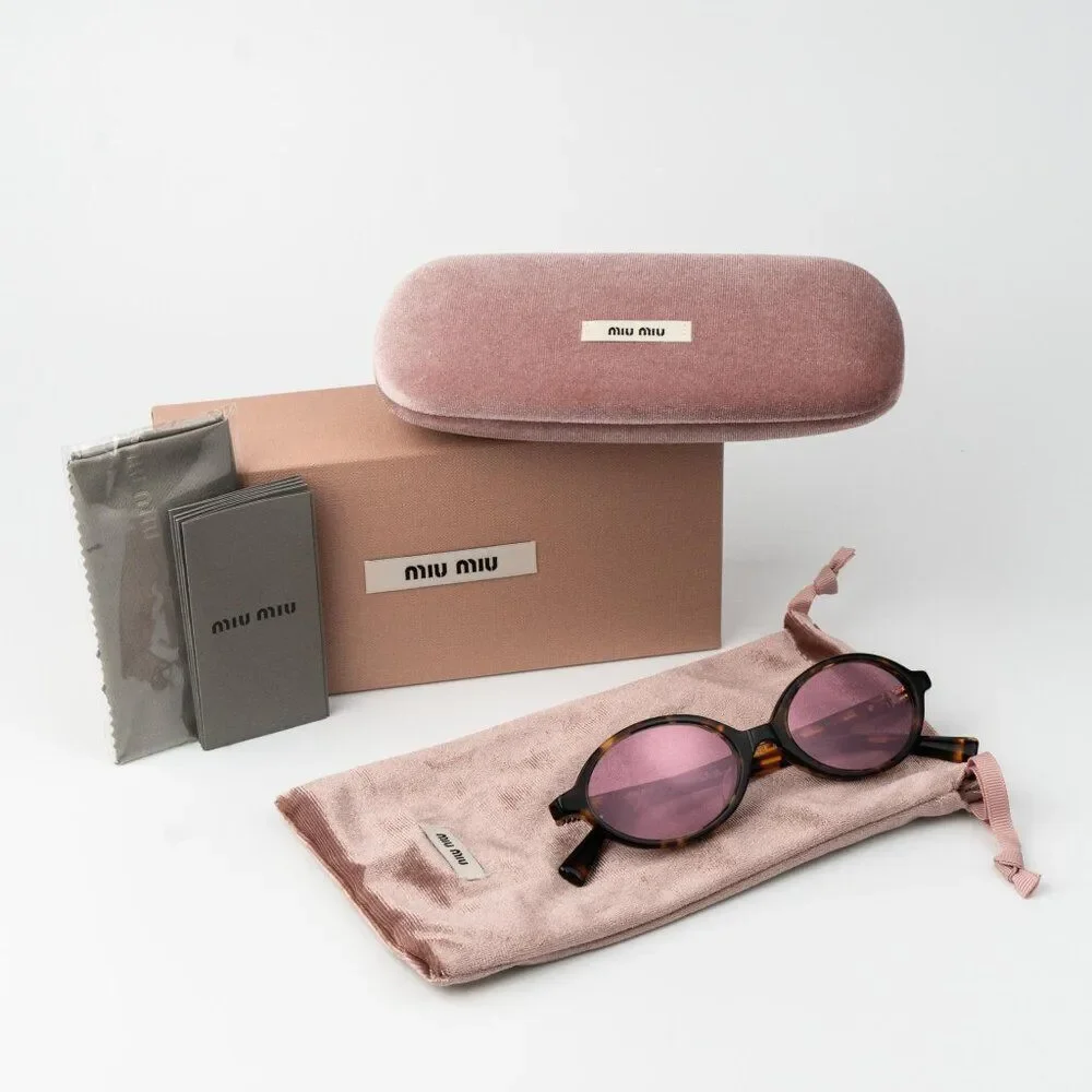 Miu Miu REGARD Men Sunglasses Havana Pink Mirror Silver MU04ZSF VAU50D REGARD